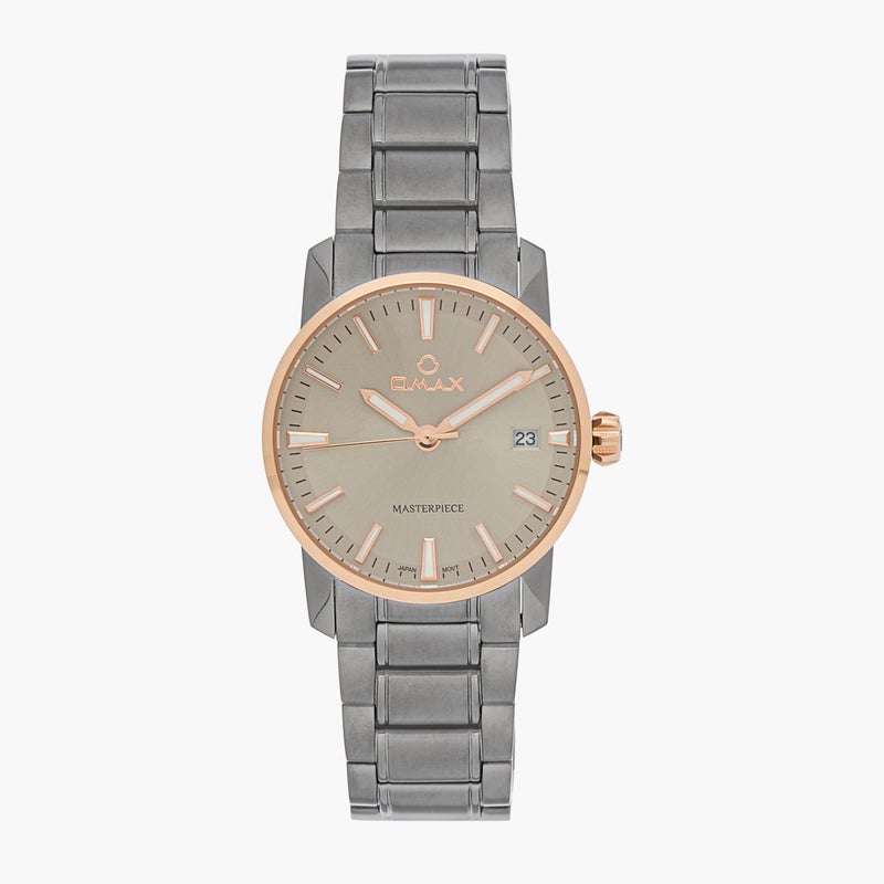 Omax Masterpiece Women's Watch in Grey and Rose Gold - Image 1